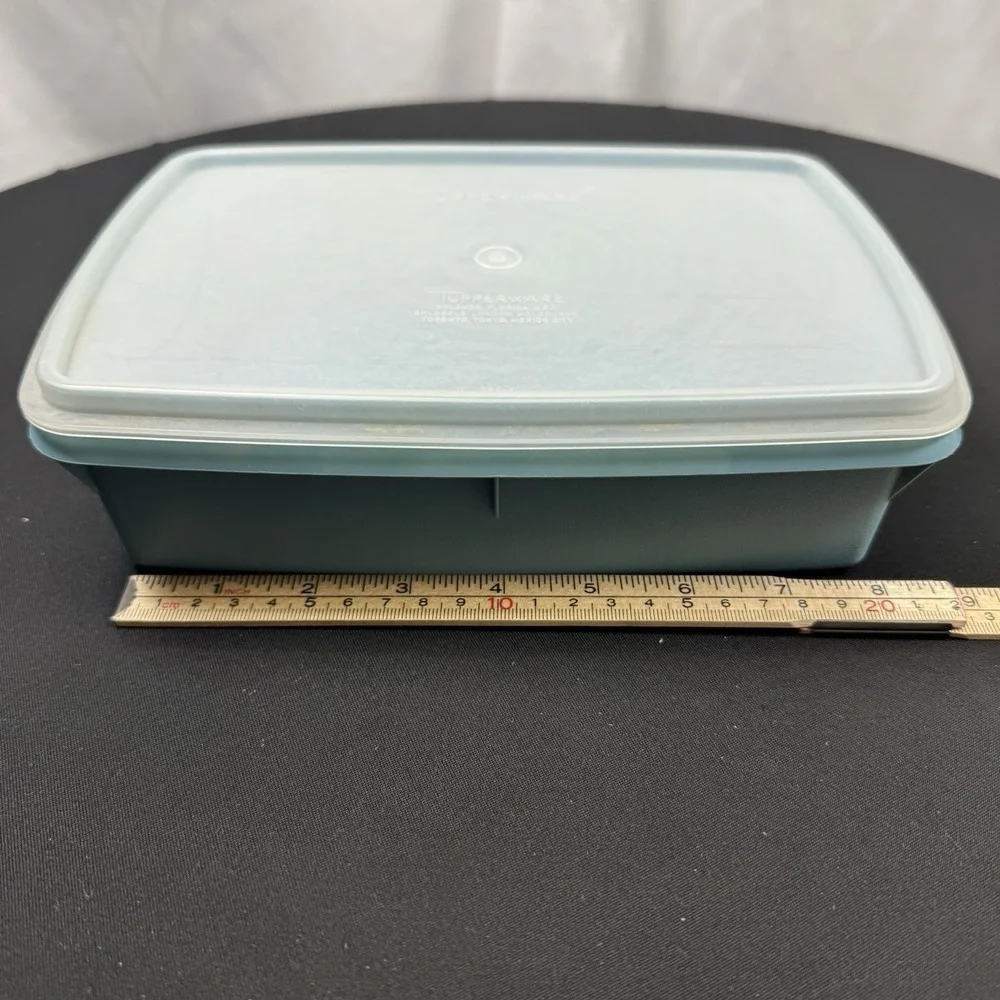 Tupperware Tuppercraft #767 Stow N Go Organizer Blue‎ W/ Lid U.S.A